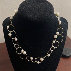 New Anne Klein gold tone and pearl necklace